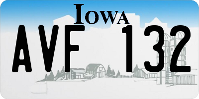 IA license plate AVF132