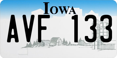 IA license plate AVF133