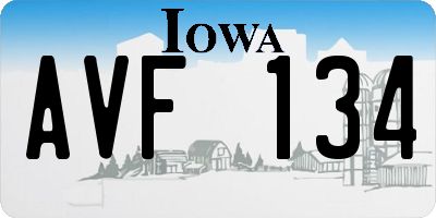 IA license plate AVF134