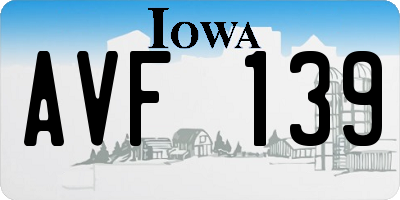 IA license plate AVF139