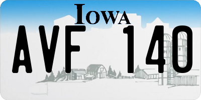IA license plate AVF140