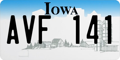 IA license plate AVF141