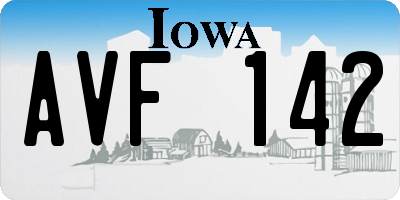 IA license plate AVF142