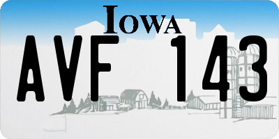 IA license plate AVF143