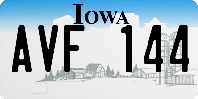 IA license plate AVF144