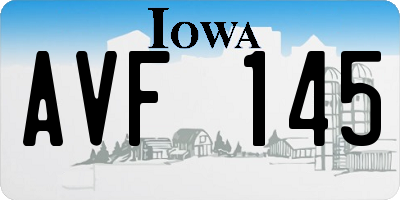 IA license plate AVF145
