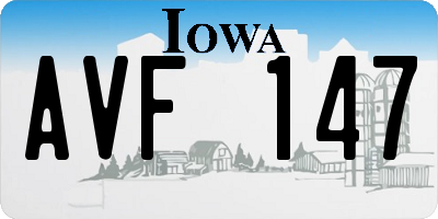 IA license plate AVF147