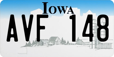 IA license plate AVF148
