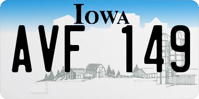 IA license plate AVF149