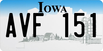 IA license plate AVF151