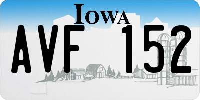 IA license plate AVF152