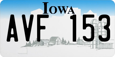 IA license plate AVF153