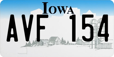 IA license plate AVF154