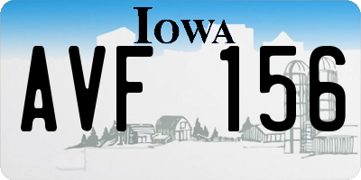 IA license plate AVF156