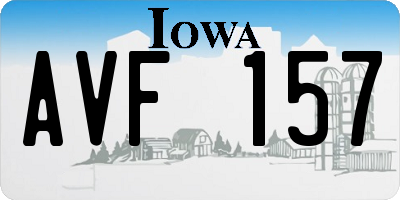 IA license plate AVF157