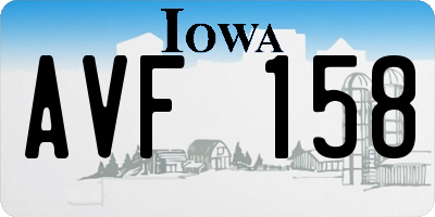 IA license plate AVF158