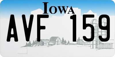 IA license plate AVF159