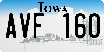 IA license plate AVF160