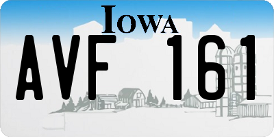 IA license plate AVF161