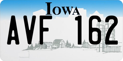 IA license plate AVF162