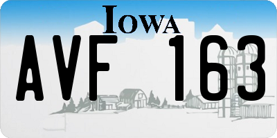 IA license plate AVF163