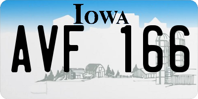IA license plate AVF166