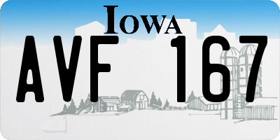 IA license plate AVF167