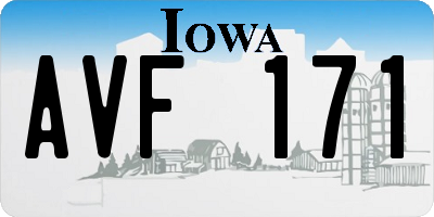 IA license plate AVF171