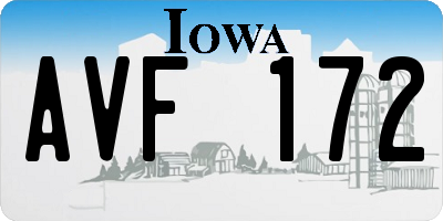 IA license plate AVF172