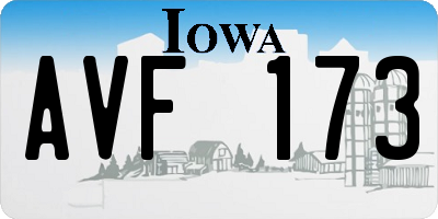 IA license plate AVF173