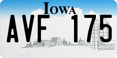 IA license plate AVF175