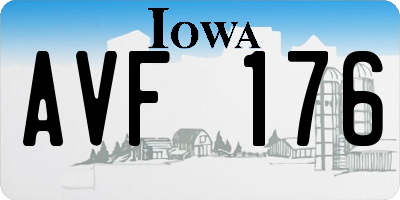 IA license plate AVF176