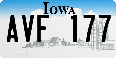 IA license plate AVF177