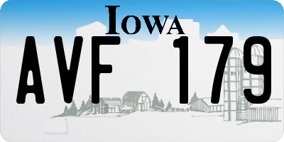 IA license plate AVF179