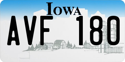 IA license plate AVF180