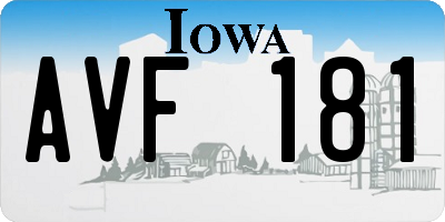 IA license plate AVF181