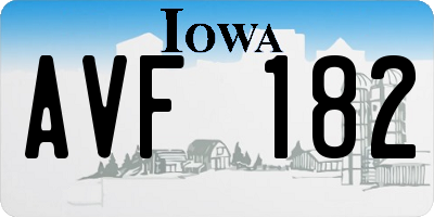 IA license plate AVF182