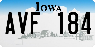 IA license plate AVF184