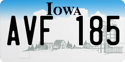 IA license plate AVF185