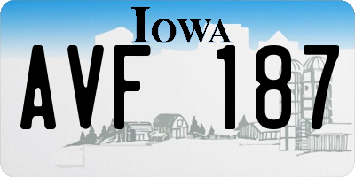 IA license plate AVF187