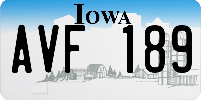 IA license plate AVF189