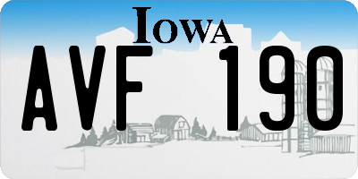 IA license plate AVF190