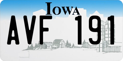 IA license plate AVF191