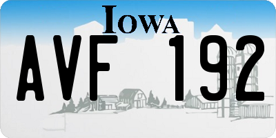 IA license plate AVF192