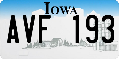 IA license plate AVF193