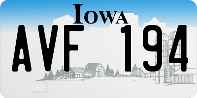 IA license plate AVF194