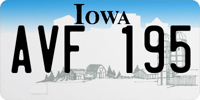 IA license plate AVF195