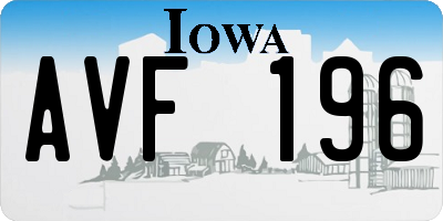 IA license plate AVF196