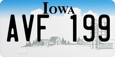 IA license plate AVF199