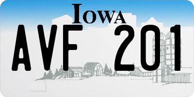 IA license plate AVF201